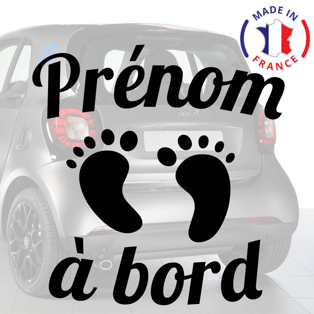 Sticker prénom personnalisé petits pieds