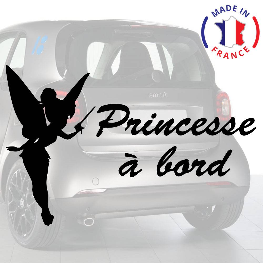 Autocollant Princesse à bord personnalisée en anglais