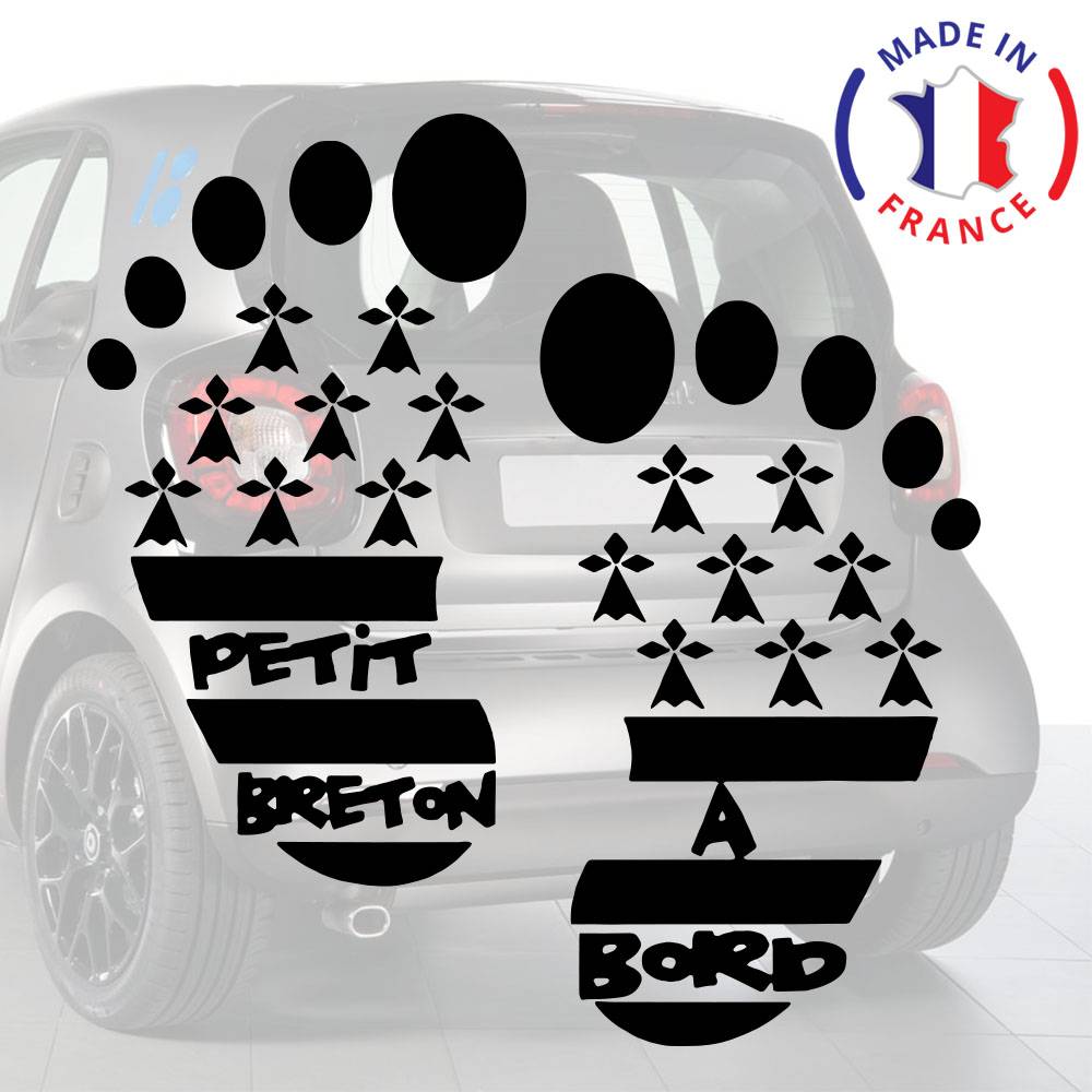 ⇒ Autocollant breton Voiture P'tite Breizhouse à Bord