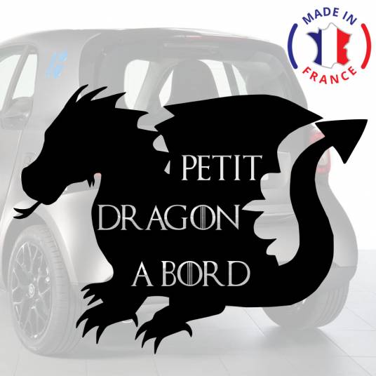 Autocollant Voiture "Baby Boss à Bord" - Sticker Noir 20 Cm, Facile à Poser, Film Transfert Inclus, Fabriqué En France